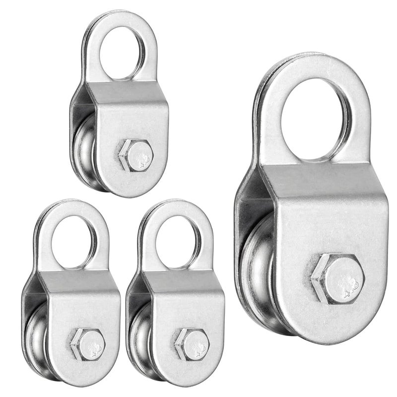 KCNOFNC 32mm Cable Pulley Wheel with Ball Bearing, Smooth No Noise, Small Snatch Block for 6mm/0.23 Inch Wire Rope, 4Pack - Image 1